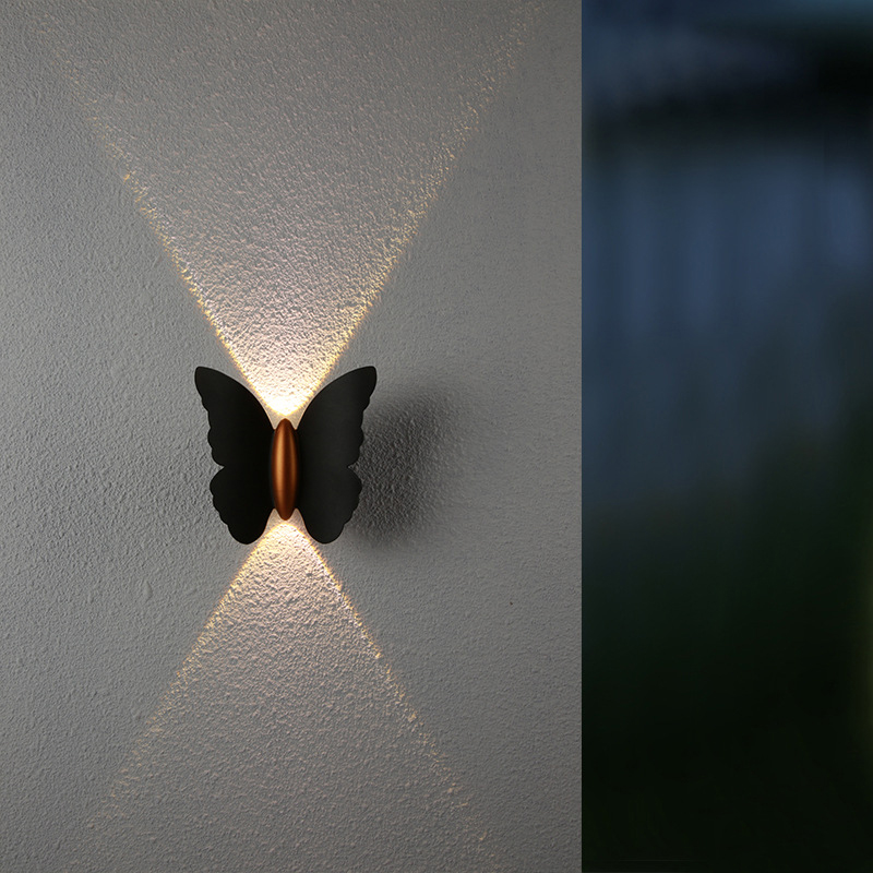 현대 나비 모양 6W LED 벽 램프 실내 야외 홈 호텔 침실 거실 복도 정원 장식 벽 조명